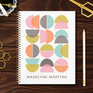 Geometric Abstract Shapes Mid Century Modern Notebook
