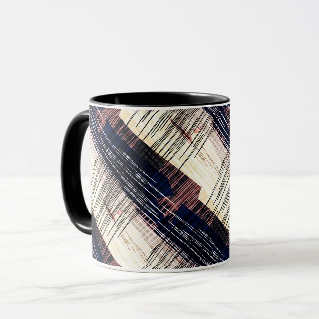 Geometric abstract striped mug (Front Left)