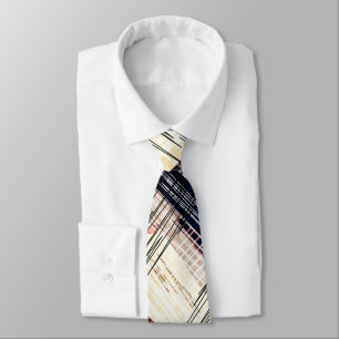 Geometric abstract striped tie