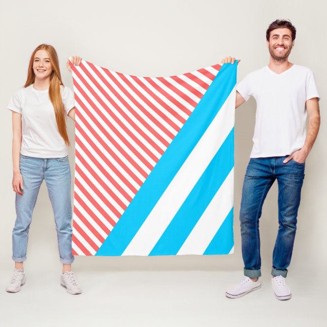 geometric, abstract, texture, pattern, red, blue fleece blanket (In Situ)