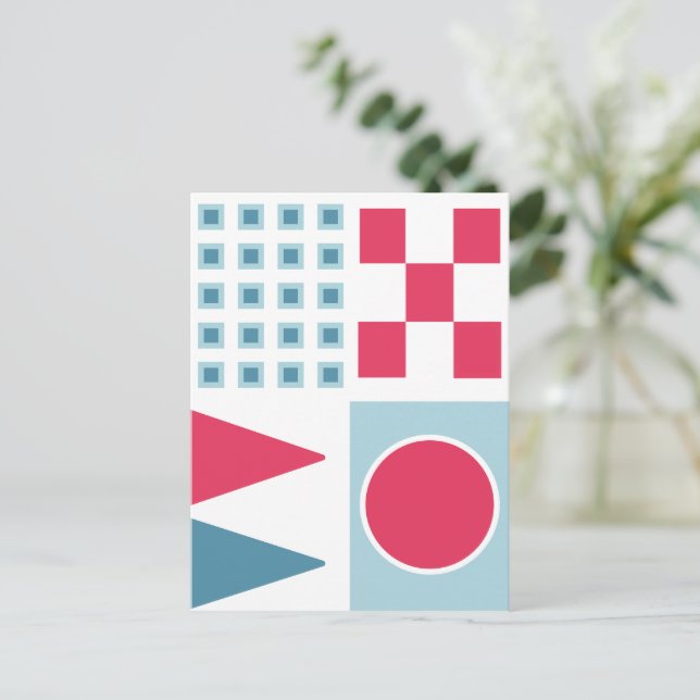 Geometric Abstract Tile Design Postcard (Standing Front)