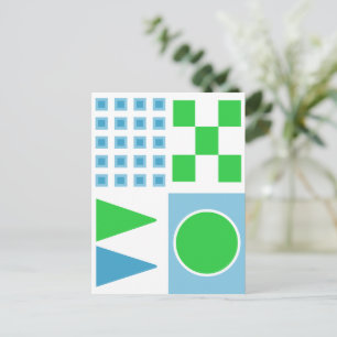 Geometric Abstract Tile Design Postcard