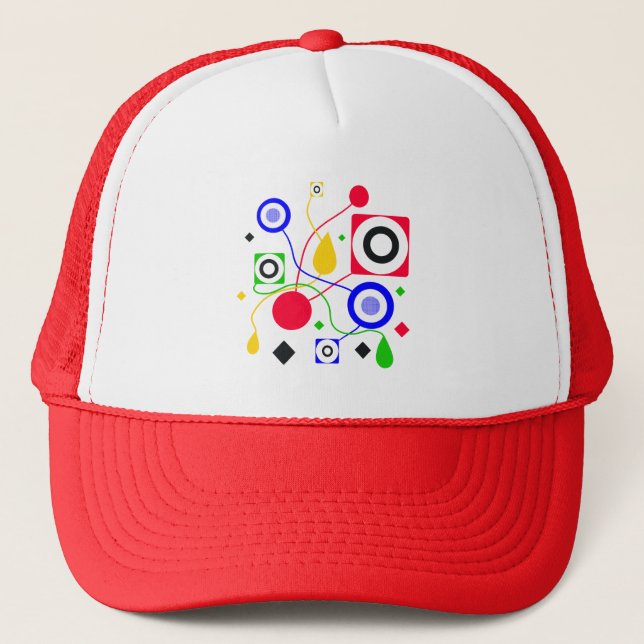 Geometric abstract trucker hat (Front)