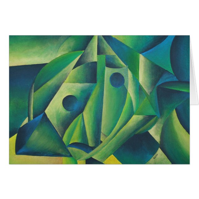 Geometric Abstract Village Woman And Headscarf (Front Horizontal)