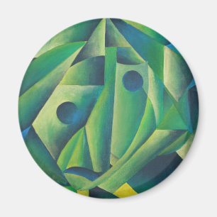 Geometric Abstract Village Woman And Headscarf Magnet