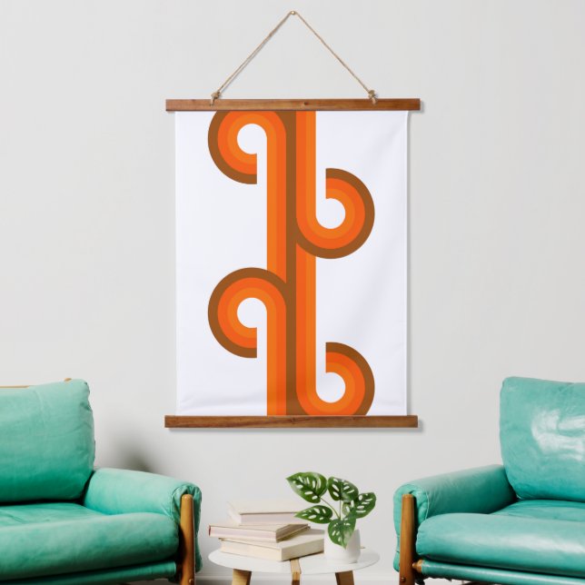 Geometric Abstract Wave Stripes Fusion Art Pattern Hanging Tapestry (Living Room)