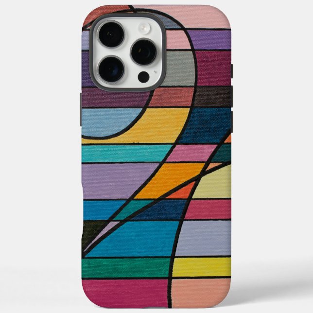 Geometric Abstract with Bold Stripes and Curves Case-Mate iPhone Case (Back)