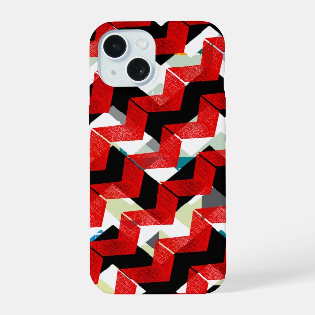 Geometric abstraction iPhone 15 case (Back)