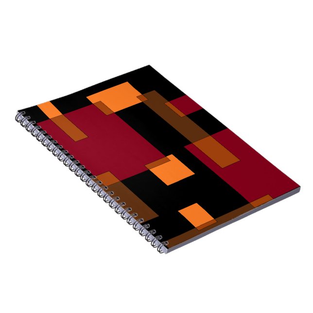 Geometric Abstraction Red Orange Brown Black  Notebook (Right Side)