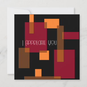 Geometric Abstraction Red Orange Brown Gratitude Card