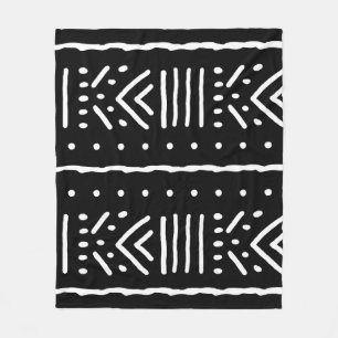 Geometric African Mud Cloth Tribal Giftwrap Fleece Blanket