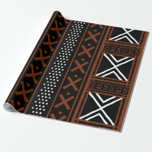 Geometric African Mud Cloth Tribal Giftwrap Wrappi Wrapping Paper