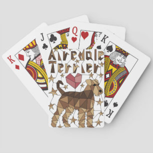 Geometric Airedale Terrier Playing Cards