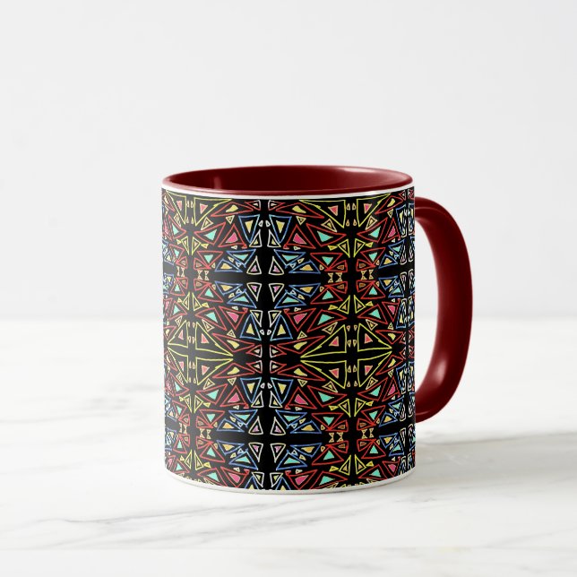 Geometric Ancient Alien Tech Circuitry  Mug (Front Right)