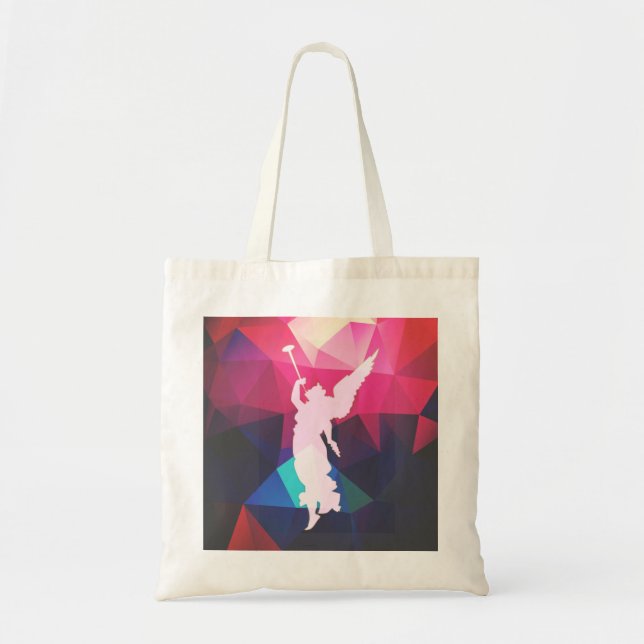 Geometric Angel Playing Trumpet Tote Bag (Front)