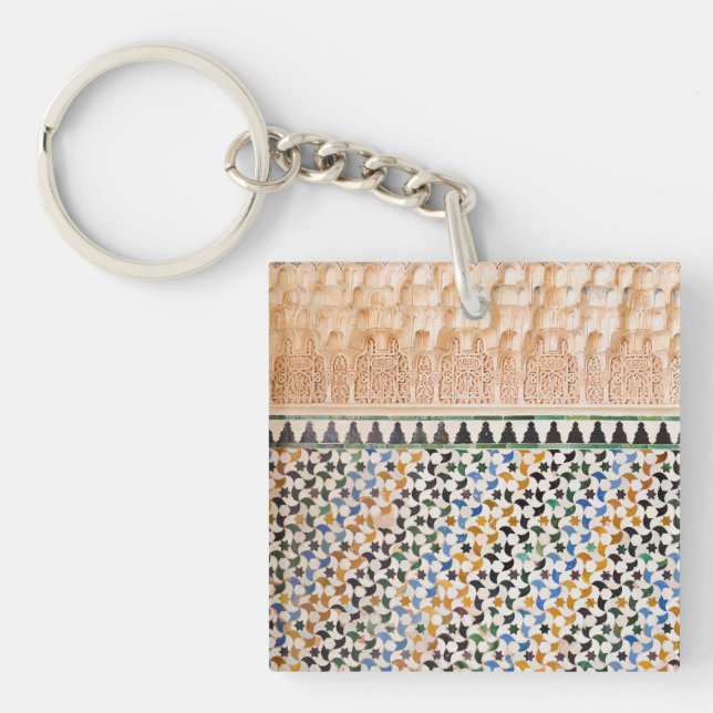 Geometric Arabesque Pattern Keychain (Front)