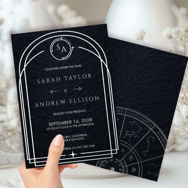 Geometric Arch Night Sky Silver Foil Wedding (Creator Uploaded)