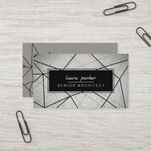 Geometric Architect Modern Construction Consultant Business Card