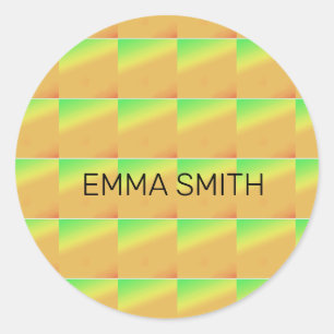 Geometric Art, African Tropical Sunset Colours Classic Round Sticker