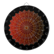 Geometric art circle gold line and red gradient 