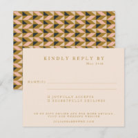 Geometric Art Deco Black Gold Blush Wedding