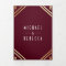 Geometric Art Deco Burgundy Gold QR Code Wedding