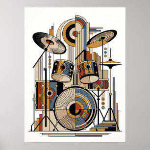 Geometric Art Deco Jazz Poster