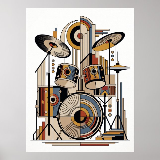 Geometric Art Deco Jazz Poster (Front)