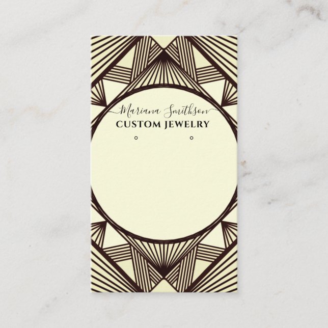    Geometric Art Deco Large Earrings Display Cards (Front)