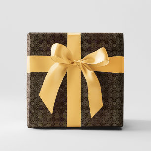 Geometric Art Deco Pattern   Black Gold Wrapping Paper