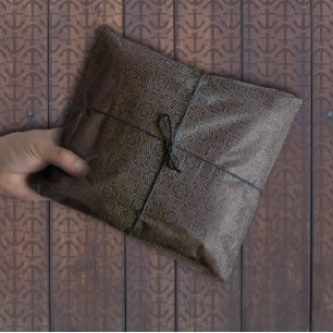 Geometric Art Deco Pattern   Navy Blue Gold Tissue Paper