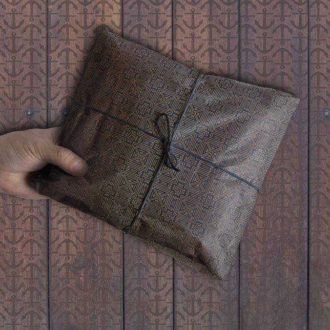 Geometric Art Deco Pattern | Navy Blue Gold Tissue Paper (Creator Uploaded)