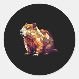 Geometric Art Groundhog Groundhogs _1 Classic Round Sticker