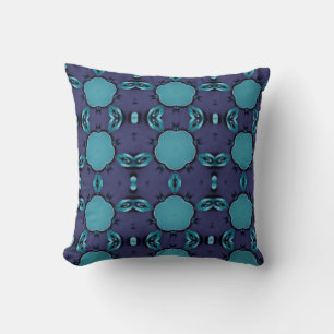 Geometric art pattern teal mauve cushion