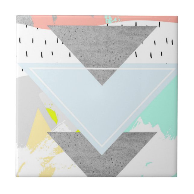 Geometric Art Print Ceramic Tile (Front)