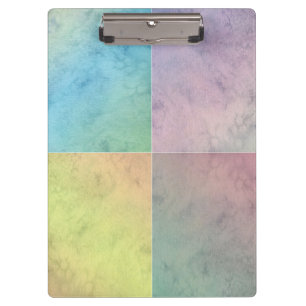 Geometric Art Watercolor Squares Colourful Pastel Clipboard
