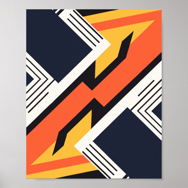 Geometric Art with Bold Contrasting Colours  Poster (Front)