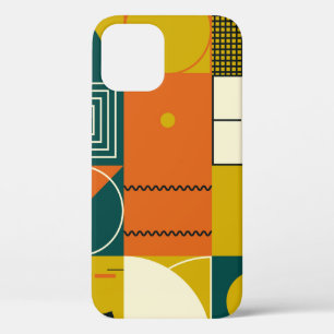 Geometric artwork design with simple shapes and fi iPhone 12 case