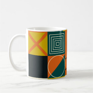 Geometric artwork design with simple shapes and fi coffee mug
