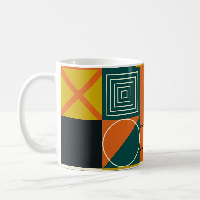 Geometric artwork design with simple shapes and fi coffee mug (Left)