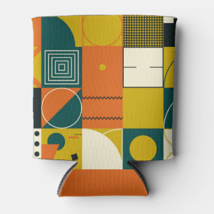 Geometric artwork: simple shapes design. can cooler