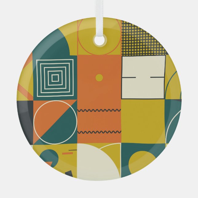 Geometric artwork: simple shapes design. glass tree decoration (Front)