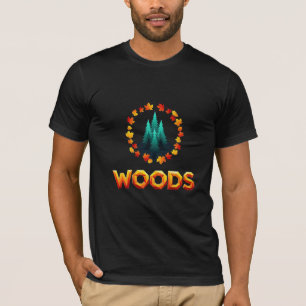 Geometric Autumn Woods Forest Design T-Shirt