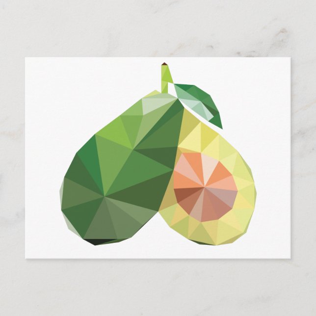 Geometric avocado postcard (Front)