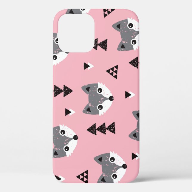 Geometric Baby Fox Woodland Pattern Case-Mate iPhone Case (Back)