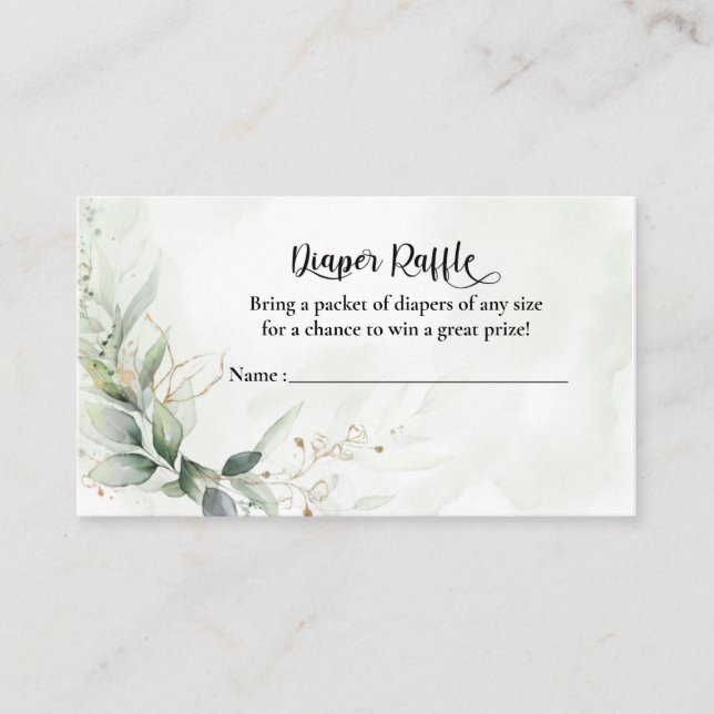 Geometric Baby Shower Diaper Raffle Card Insert (Front)