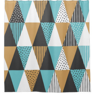 Geometric background. Abstract vintage illustratio Shower Curtain