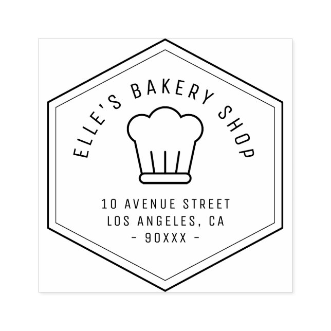geometric bakery business address rubber stamp (Imprint)