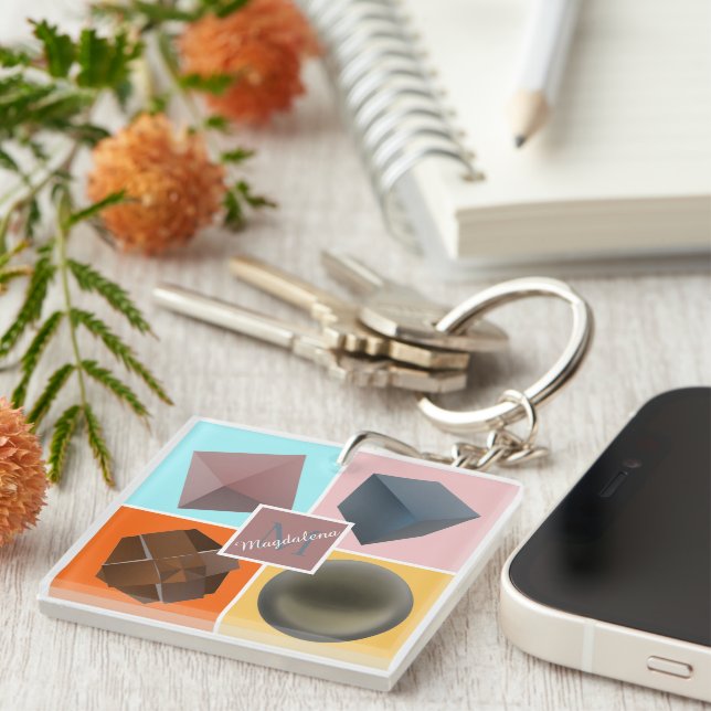 Geometric balance key ring (Front Right)