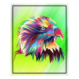 Geometric Bald Eagle Head Prismatic Pop Art-43435 Photo Print
